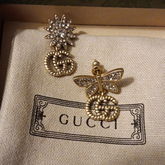 GUCCI VINTAGE EARRINGS IN BOX - Picture 2 of 3